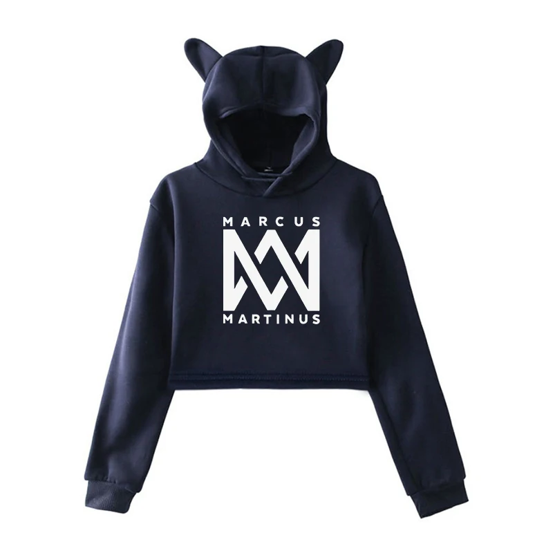 

Fashion Marcus Martinus Woman Cat Ear Hoodies Teenager Girls Autumn Long Sleeve Hooded Lady Sweatshirts Luminous Harajuku Tops