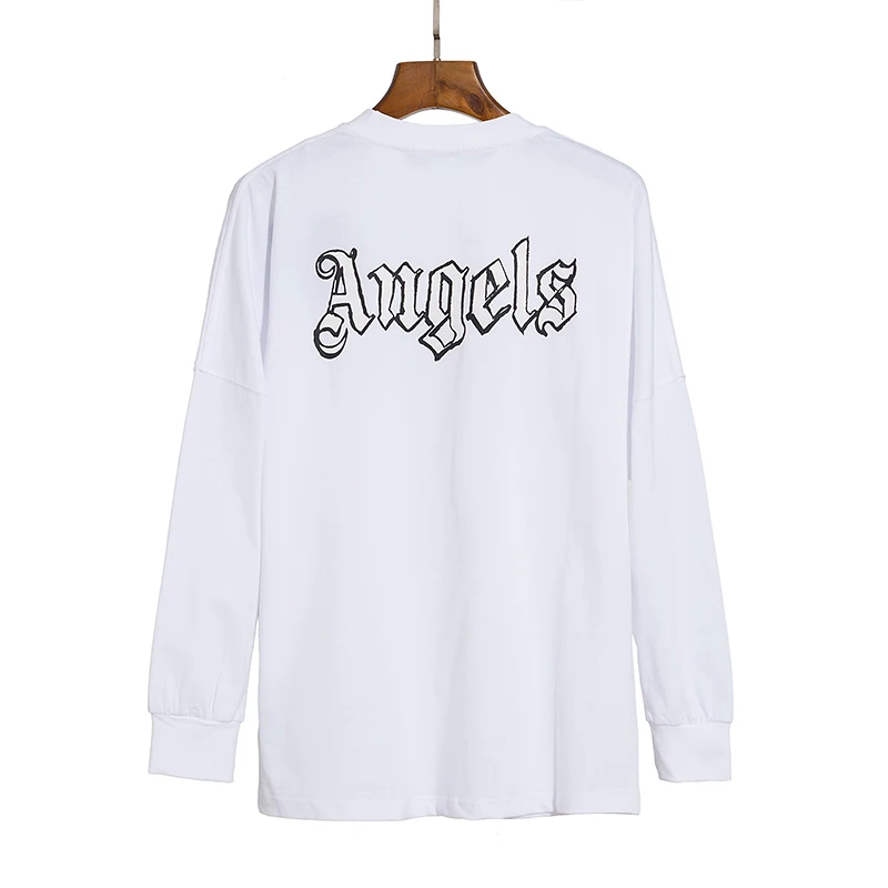 

Palm Angels letter printing couple round neck cotton street hip-hop popular simple wild men women long-sleeved T-shirt 6955235