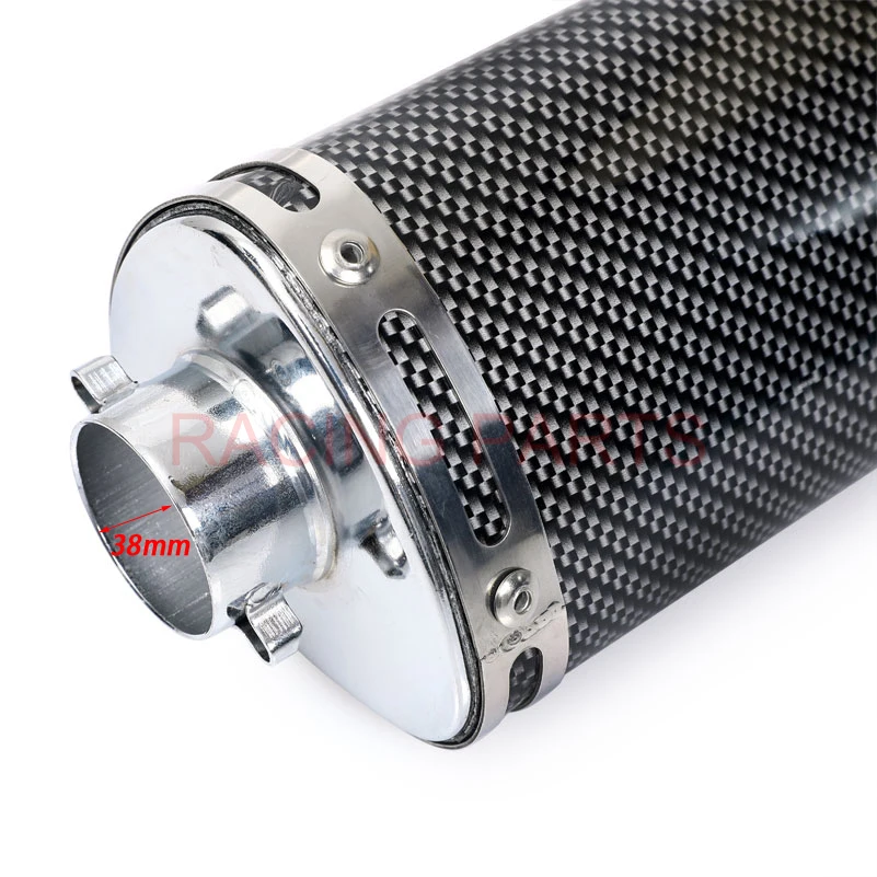Выхлопной глушитель 125cc-160cc для мотоцикла бесшумный из углеродного волокна