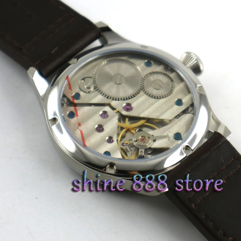 Мужские часы с механическим часовым механизмом 44 мм черный стерильный циферблат