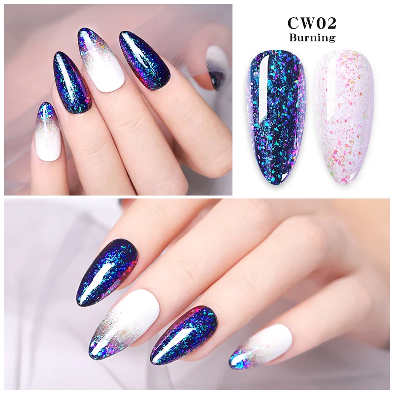 От BORN PRETTY Cloud прогулочная серии Гель лак для ногтей 5 мл 3D Хамелеон блестками