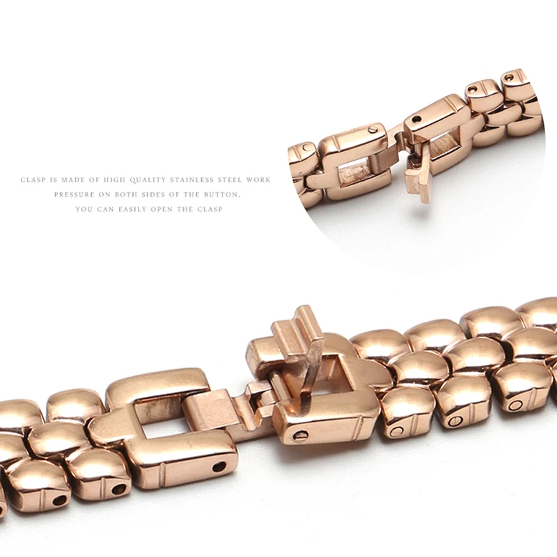 Stainless steel watchband  6mm 8mm 10mm silver golden bracelet Replacement strap for size dial lady's fashion watch Bracelet