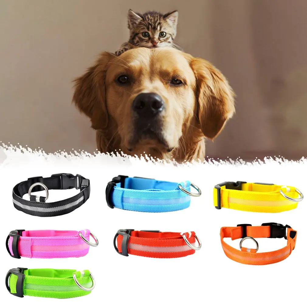 

Pet Led Light Collar Anti-Lost Dog Collar Set Luminous Dog Ring Wire Mesh Collar Led Supplies Pet Supplies