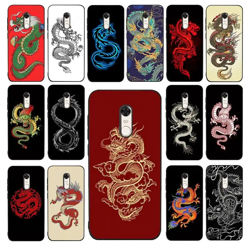 

YNDFCNB Fashion Animal Red Dragon Phone Case for RedMi 4X 5 plus 5 6 7 8 9 A 6pro Go K20 cover