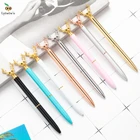 Шариковая ручка Lytwtw с головой оленя, металлическая, вращающаяся, 1 шт.