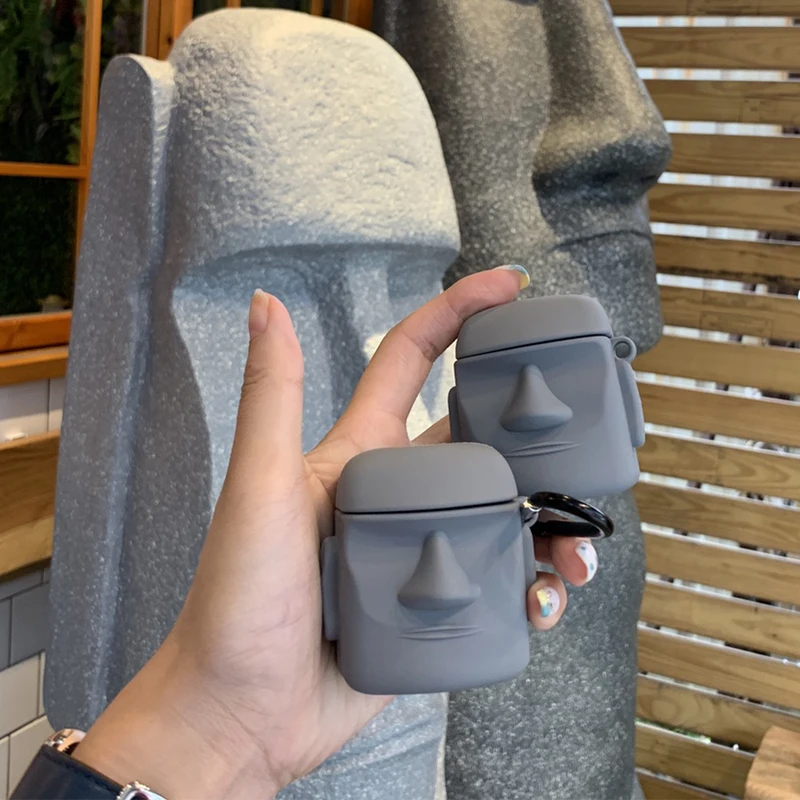 Чехол в винтажном стиле с изображением каменной статуи для Apple Airpods 2/1, роскошный силиконовый чехол для наушников, чехол для наушников Airpod, милый чехол