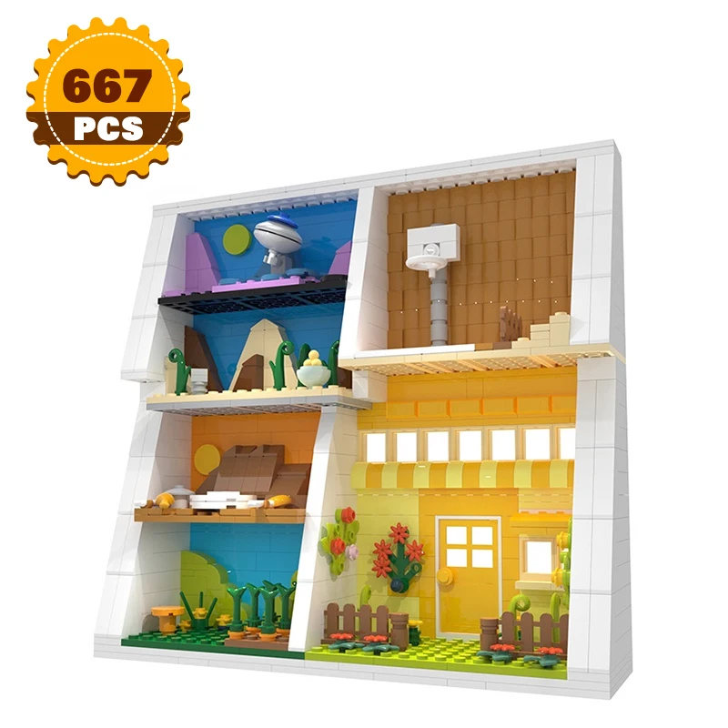 

Moc Anime Apartment Creative Building Blocks Kits Ideas Toy Friend Room Brick Decoration Ideas DIY Toys for Girls Xmas Gifts