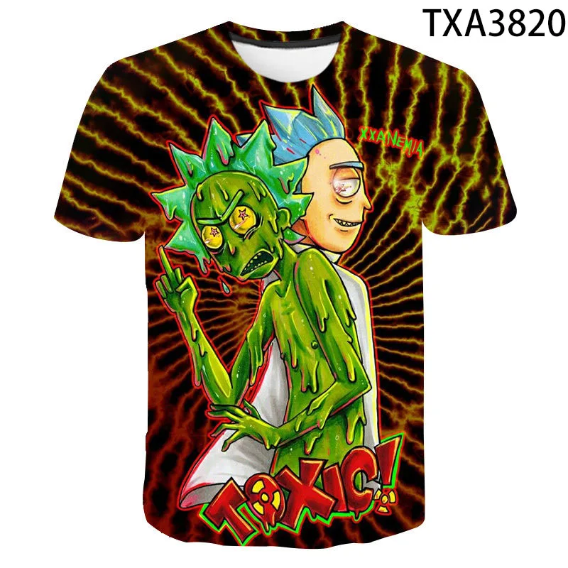

New Summer Cartoon Anime Rick Print 3D T shirt New Boy Girl Kids Fashion Streetwear Fashion Men Women Children Cool Tops Tee