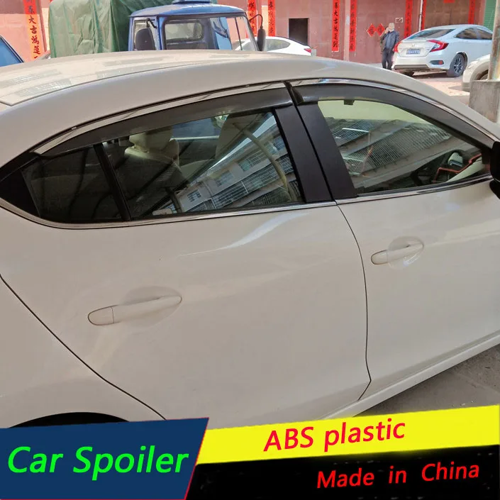 

For Mazda 3 Axela 2014-2018 Window Visor Vent Shades Plastic Rain and shine Sun Deflector Guard Auto Accessories 4PCS/SET 2017