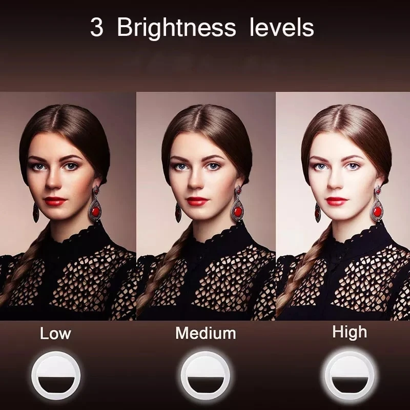 new selfie ring mobile phone clip lens light lamp swt led bulbs emergency dry battery for photo camera well smartphone beauty free global shipping