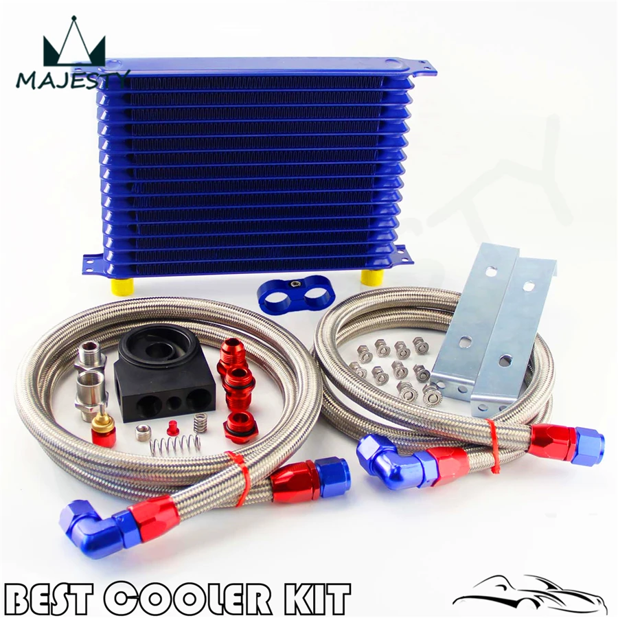

Nylon 15 Row Oil Cooler Kit M20XP1.5 Oil Filter Fitting Adapter Thermostat