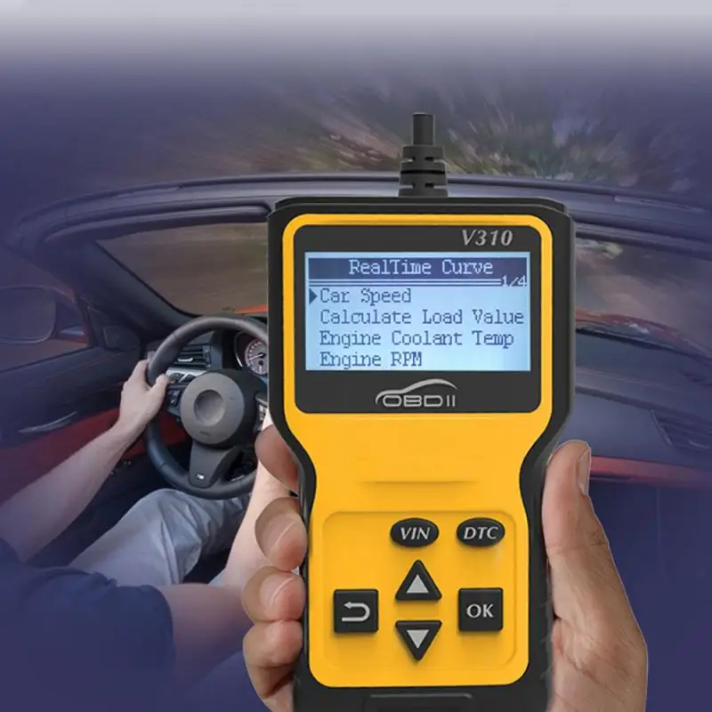 Автомобильный сканер V310 OBD2, многоязычный, для чтения данных в режиме реального времени, проверочный двигатель, OBD 2 ODB2, автомобильный диагностический инструмент, сканер OBD2