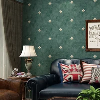 american country style dark green wallpaper retro european style bedroom living room television background wall wallpaper