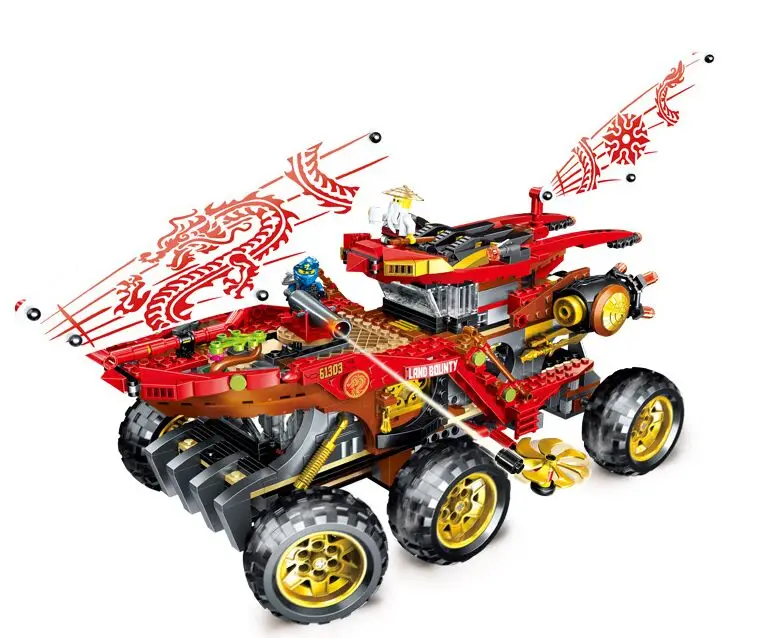 

New 858pcs Ninja Land Bounty Truck Model Building Blocks Compatible Ninjagoes Kids Toy Bricks Christmas Gift