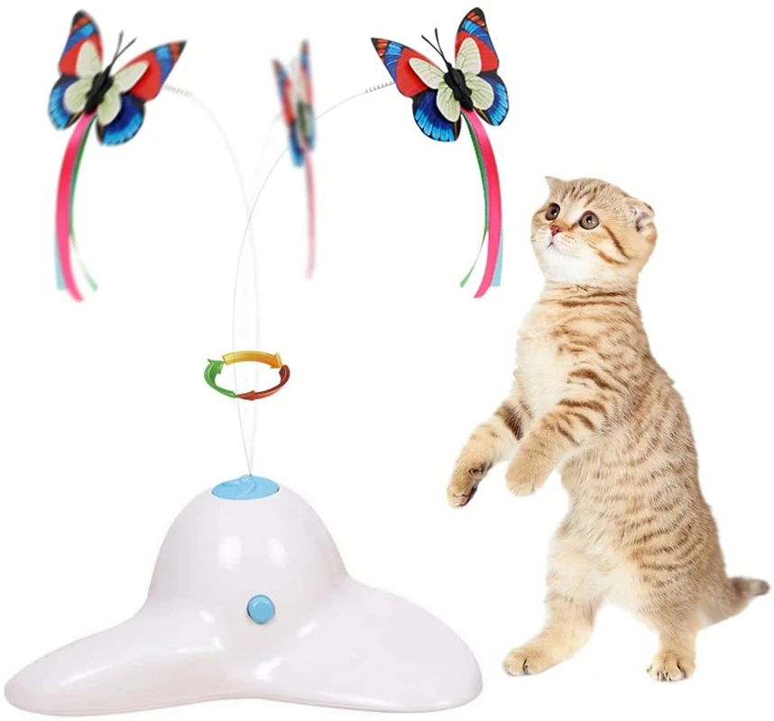 

Fun Pet Toys Interactive Cat Toys Butterfly Fun Movement Electric Flutter Spinning Kitten Toys Pet Supplies Rascador Gato Gatos
