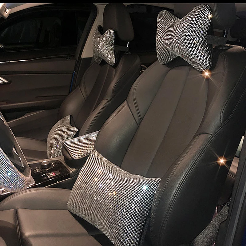 Bling со стразами и кристаллами подушка для шеи в автомобиль поддержка талии Алмаз