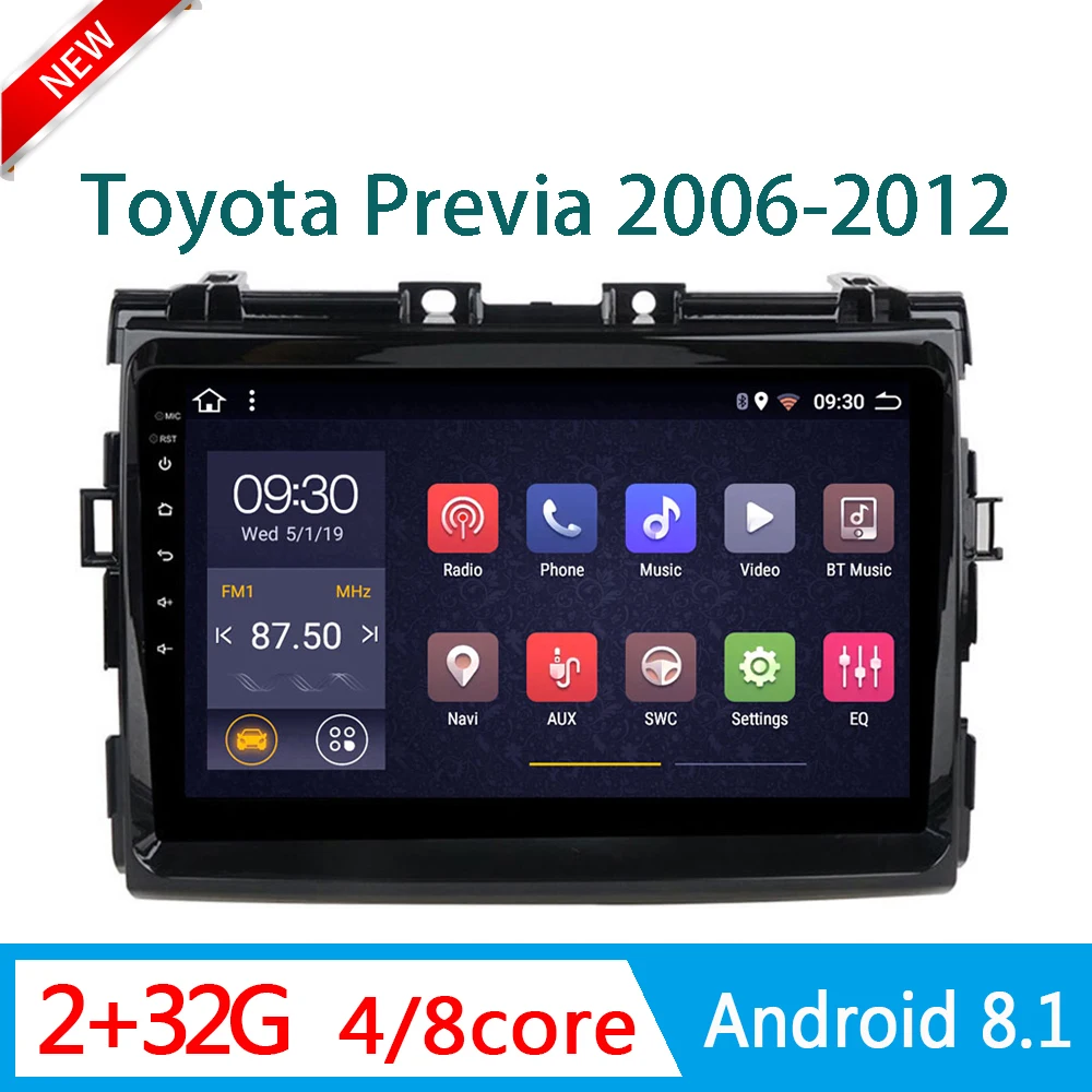 Автомагнитола 2 грамма для Toyota previa 2006 2012 DVD мультимедийный проигрыватель