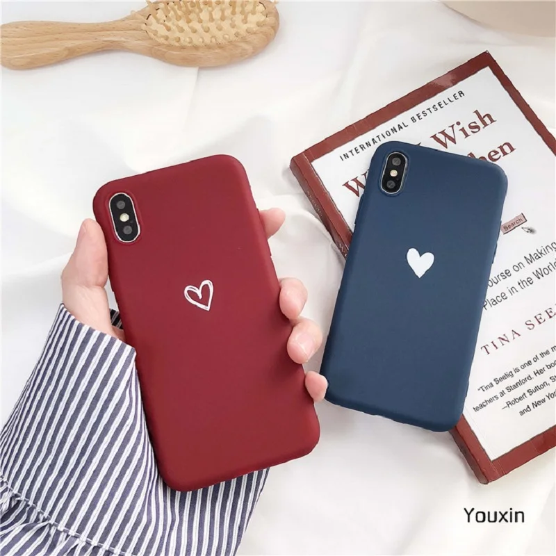 

Cartoon heart TPU Soft Silicon Case for iPhone 5 5S SE Christmas For iphone 6 6S 7 8 Plus X XS Max XR 7Plus Phone Cover Shell