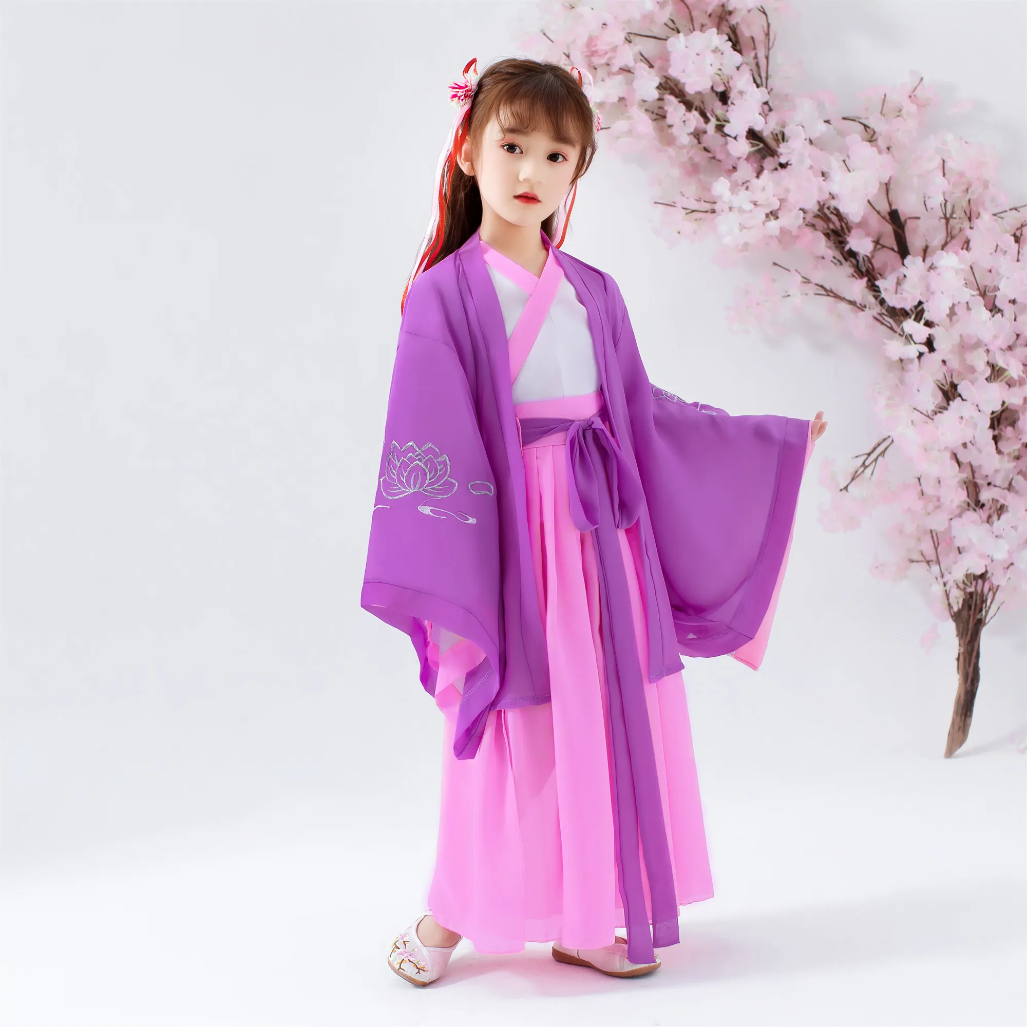 2020 Оригинальная юбка для девочки Hanfu в китайском стиле Детский костюм супер Феи