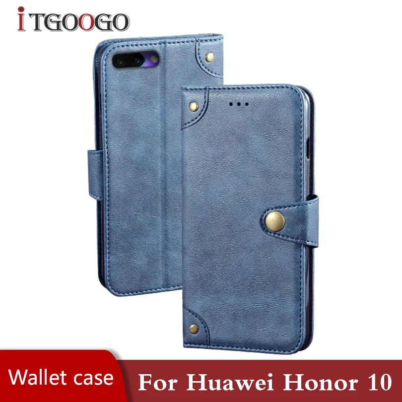 Чехол бумажник на huawei honor 10 кожаный чехол книжка винтажные чехлы для телефонов
