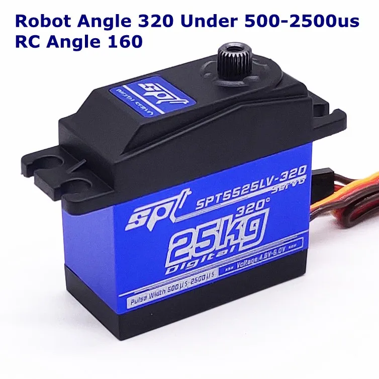 25kg Angle 320 SPT5425LV 25 кг большой крутящий момент цифровой стандартный сервопривод водонепроницаемый для 1:8 1:10 RC автомобиль альпинист самолет металлический чехол - Цвет: 25kg Angle 320