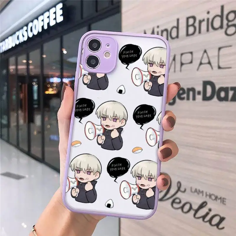 

Japan anime jujutsu Kaisen Phone Case matte transparent For iphone 7 8 11 12 plus mini x xs xr pro max cover