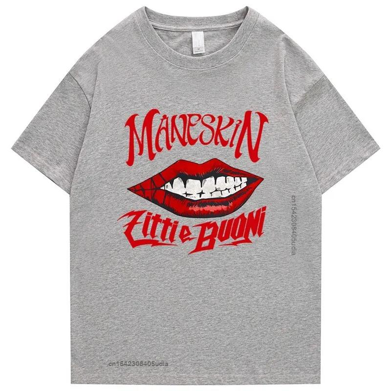 Maneskin Print Spring Summer Holiday Street Graffiti Style Men/Women Casual T-Shirt Novelty Street Hip Hop Style