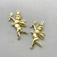 gold color zinc alloy cute cupid angel charms 2814mm metal love god arrow pendant charm wholesale for diy necklace accessories
