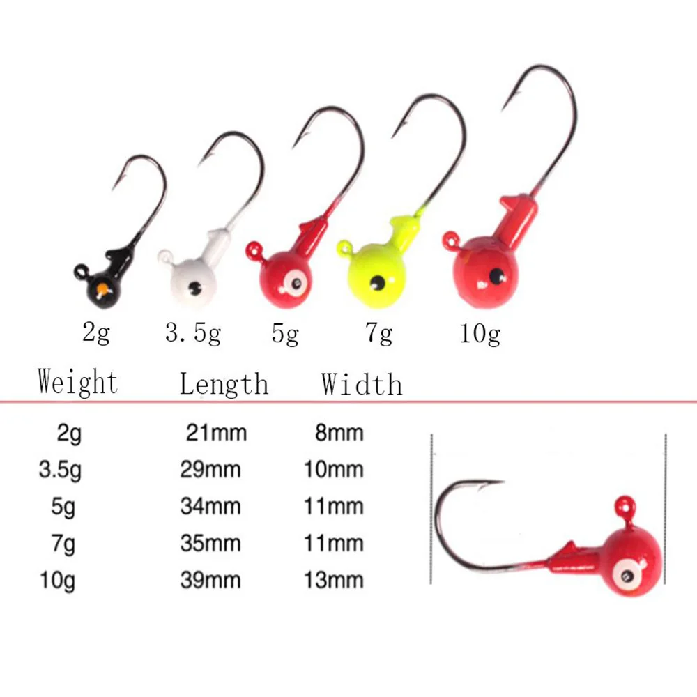 5 шт./компл. свинцовый крючок для рыбалки разноцветные Jig Head приманки рыболовный с