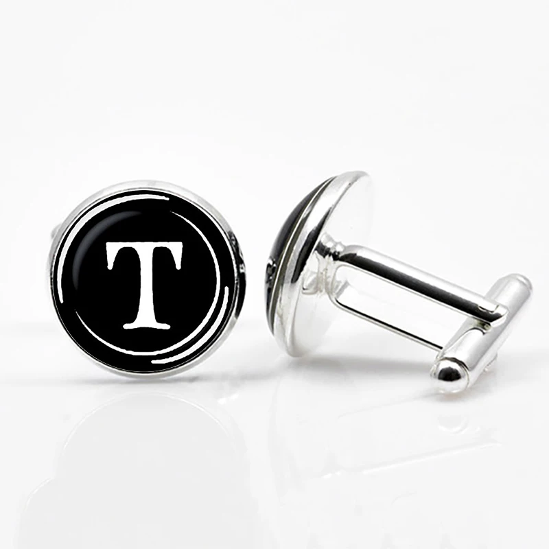 Запонки мужские с 26 буквами модные запонки для рубашки в деловом и свадебном