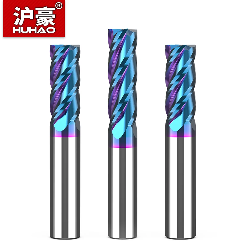 Фрезерный резак HUHAO 63 ° из вольфрамовой стали 4 флейты Концевая фреза фрезерный