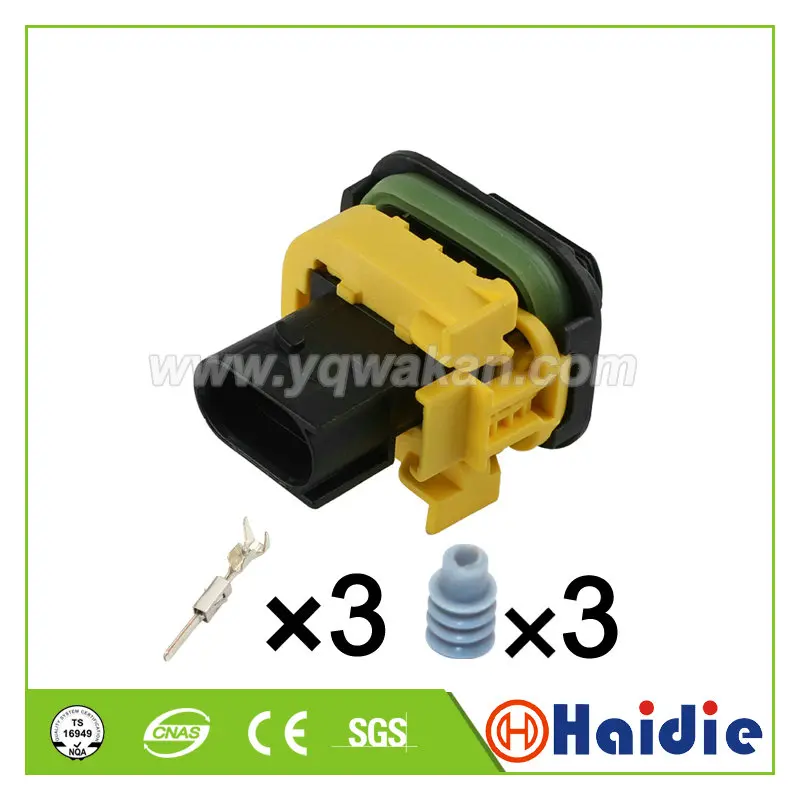 

Free shipping 2set Tyco/Amp 3pin 1.5series electric waterproof auto wiring cable plug connector 1-1703843-1