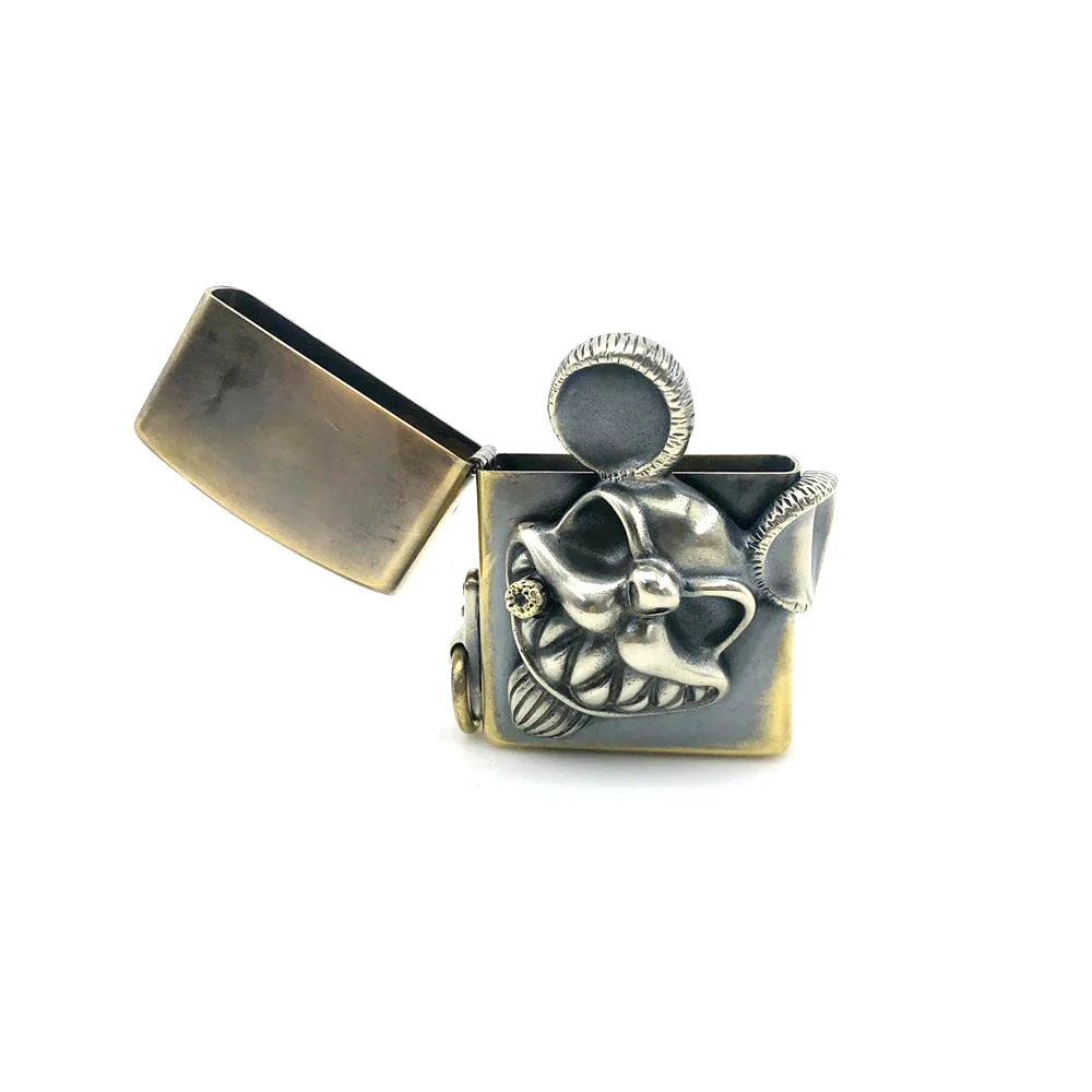 Открытый EDC ручной работы Whit латунный чехол для хранения мыши зажигалки