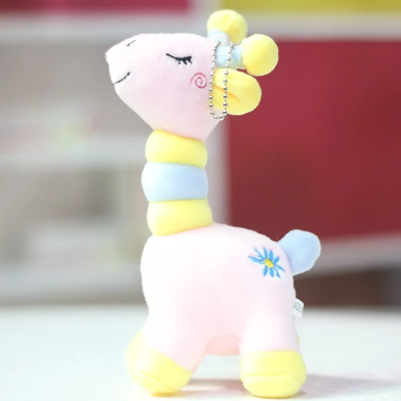 Новый Симпатичный плюшевый мягкий жираф 18 см красочный кулон брелок для ключей