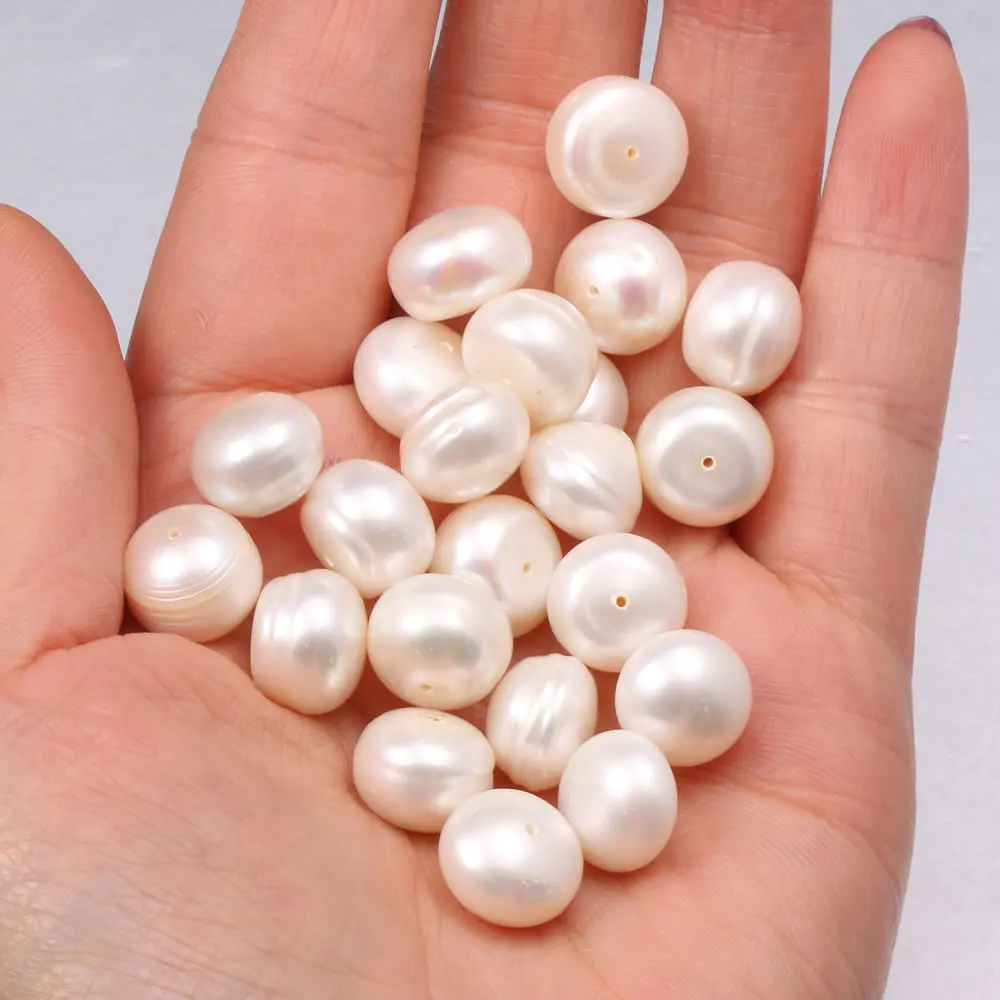 

New A Pair/1pcs Of Class A Round White Pearl Earring Beads Simple And Stylish DIY Jewelry Gift Size 11-12mm