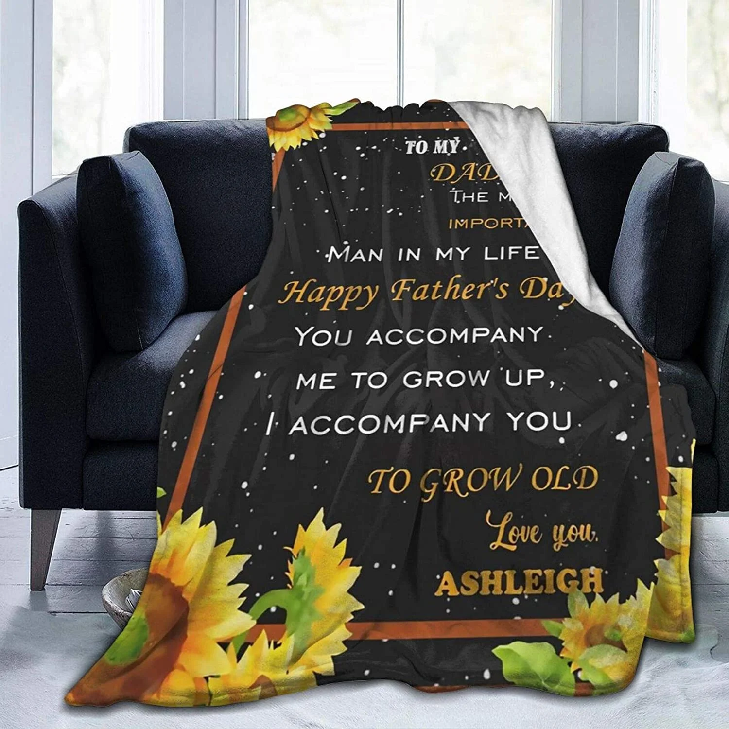 

to My Dad from Daughter Or Son Ultra Soft Micro Blanket Bedroom Living Room Sofa Flannel Blanket-All Season Thick Bed Blanket