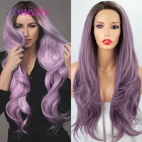 synthetic lace front wigs purple ombre long wave 30 inch synthetic heat resistant fibre long wave cosplay wigs for women