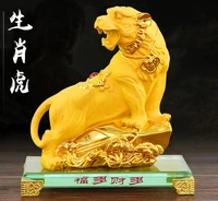 sand gold and tiger modeling animals golden tiger decoration birthday gift home decoration desktop wedding crafts
