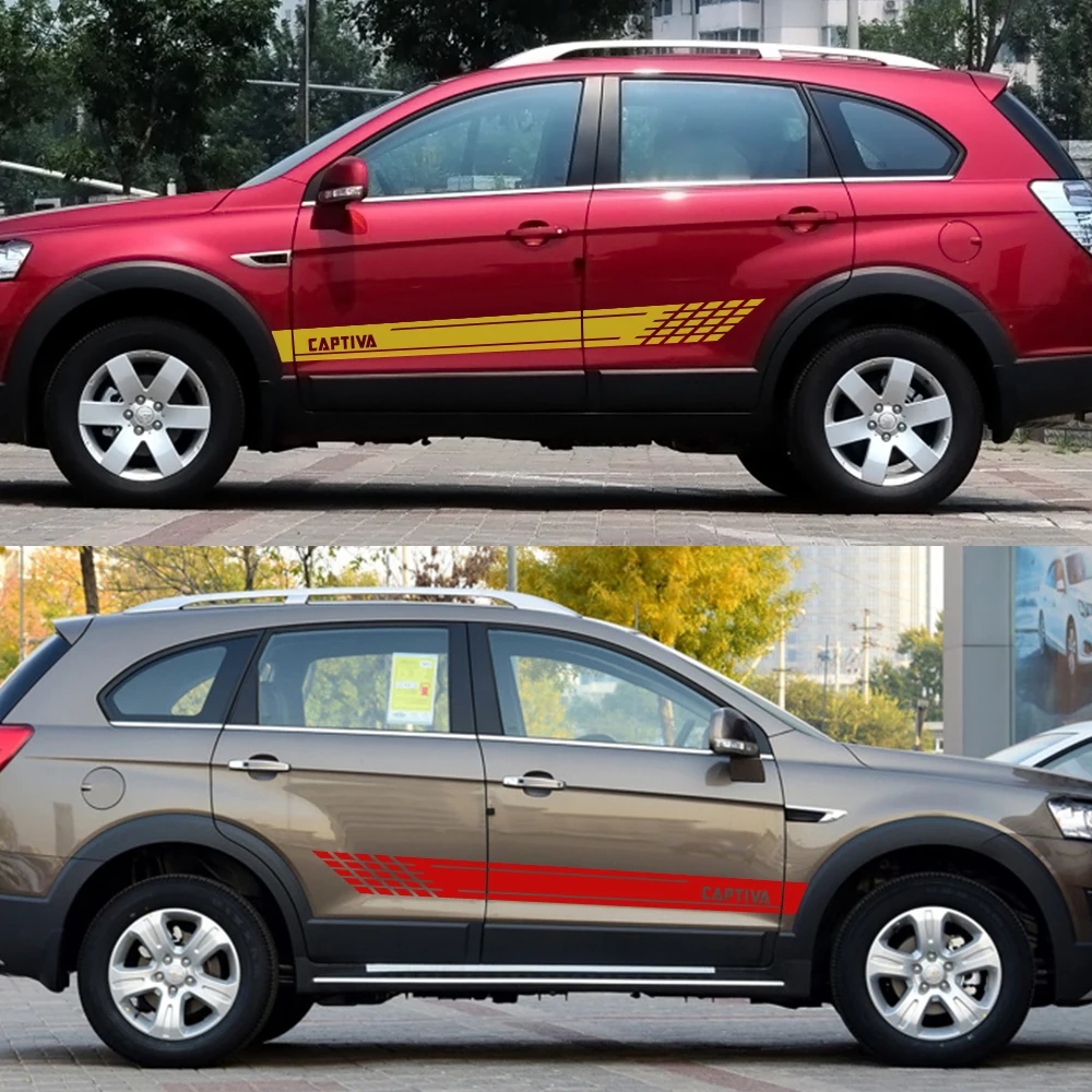 2 шт. наклейки на автомобильные двери для Chevrolet Captiva Line Racing виниловые декоративные