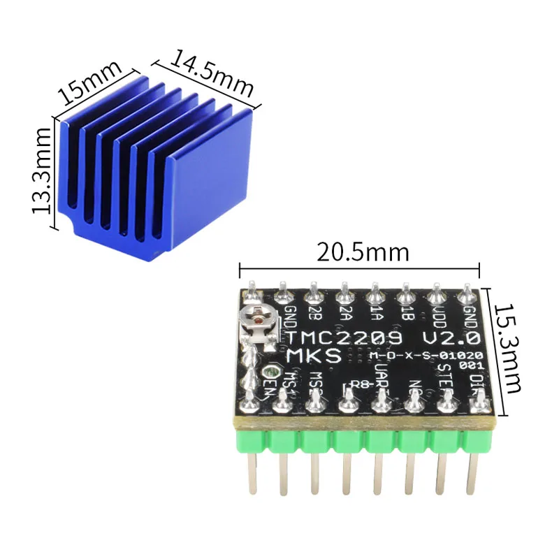Драйвер шагового двигателя MKS TMC2209 сверхтихий драйвер для 3D-принтера SKR V2.0 GEN L
