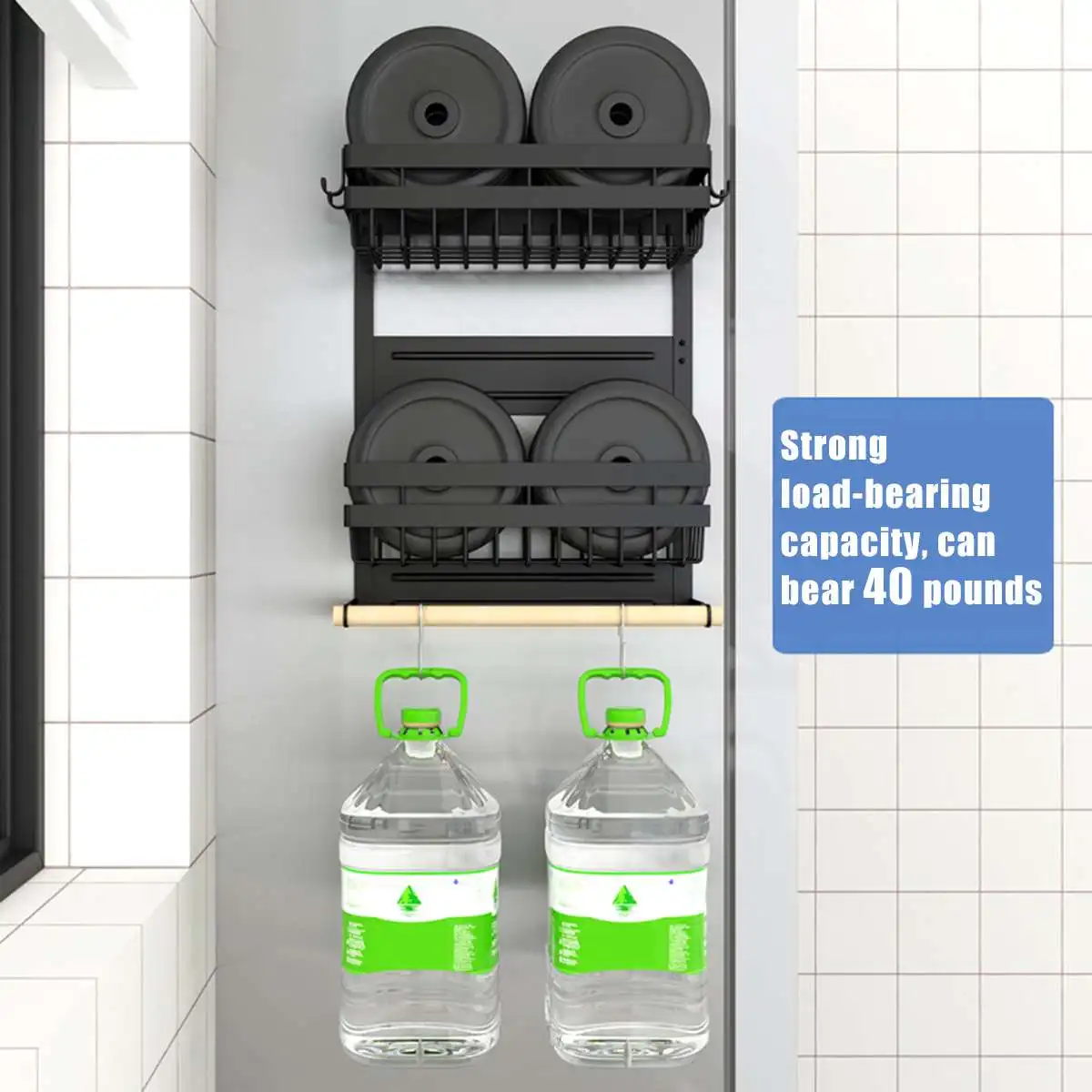 

Kitchen Organizer Refrigerator Rack Side Shelf Sidewall Holder Multifunctional Household Multi-layer Fridge Storage