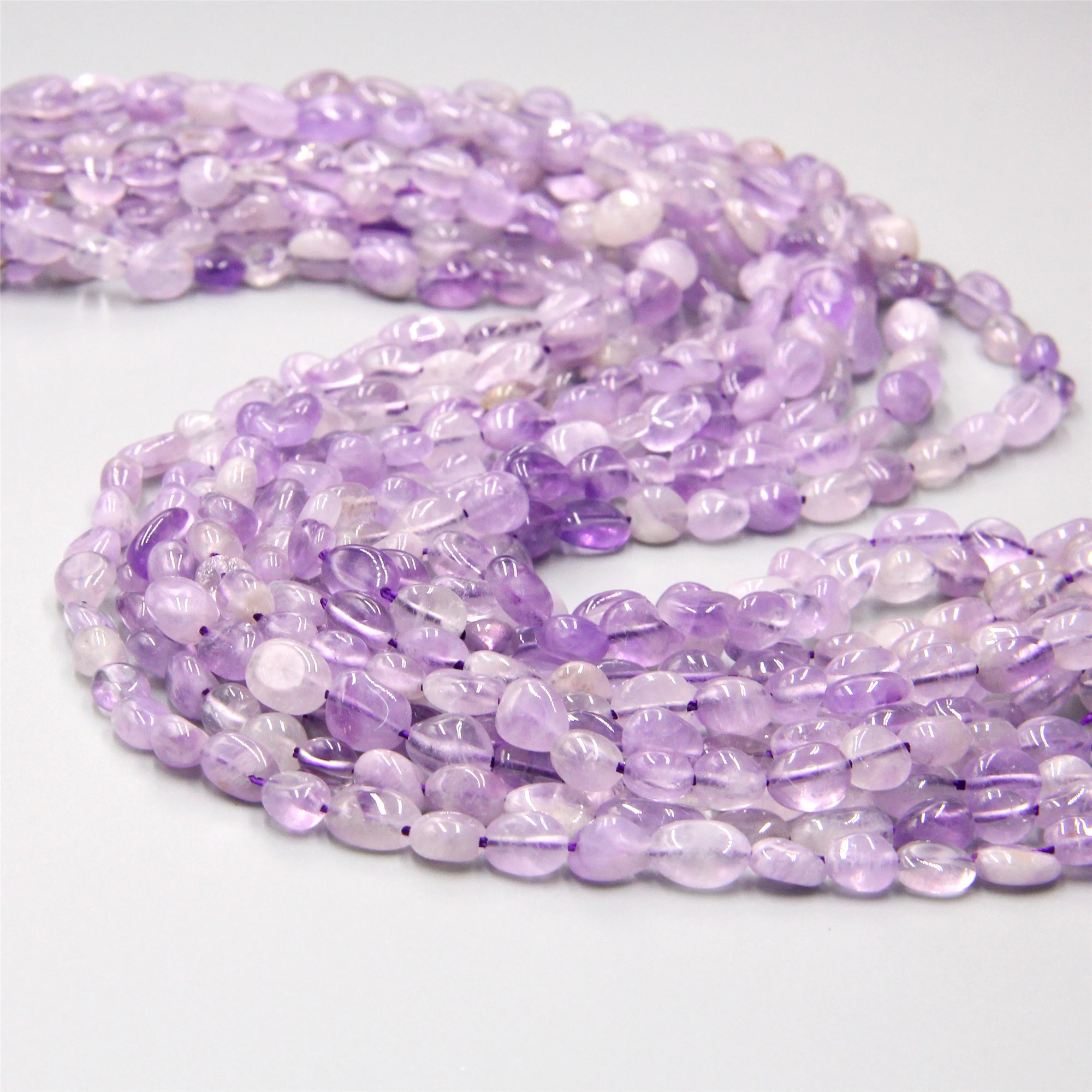 Natural Amethysts Purple Crystal quartz Stone Beads Wholesale pebble freeform beads For Jewelry Making bracelets | Украшения и