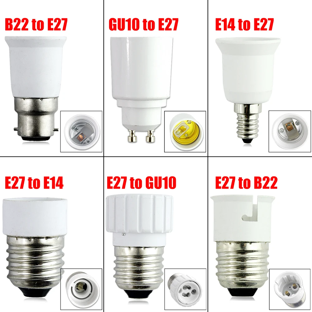 

1Pcs New E27 to GU10 Converter LED Light Lamp Bulb Adapter Adaptor Screw Socket Ceramic Material E27 To GU10 Socket Bulb Base