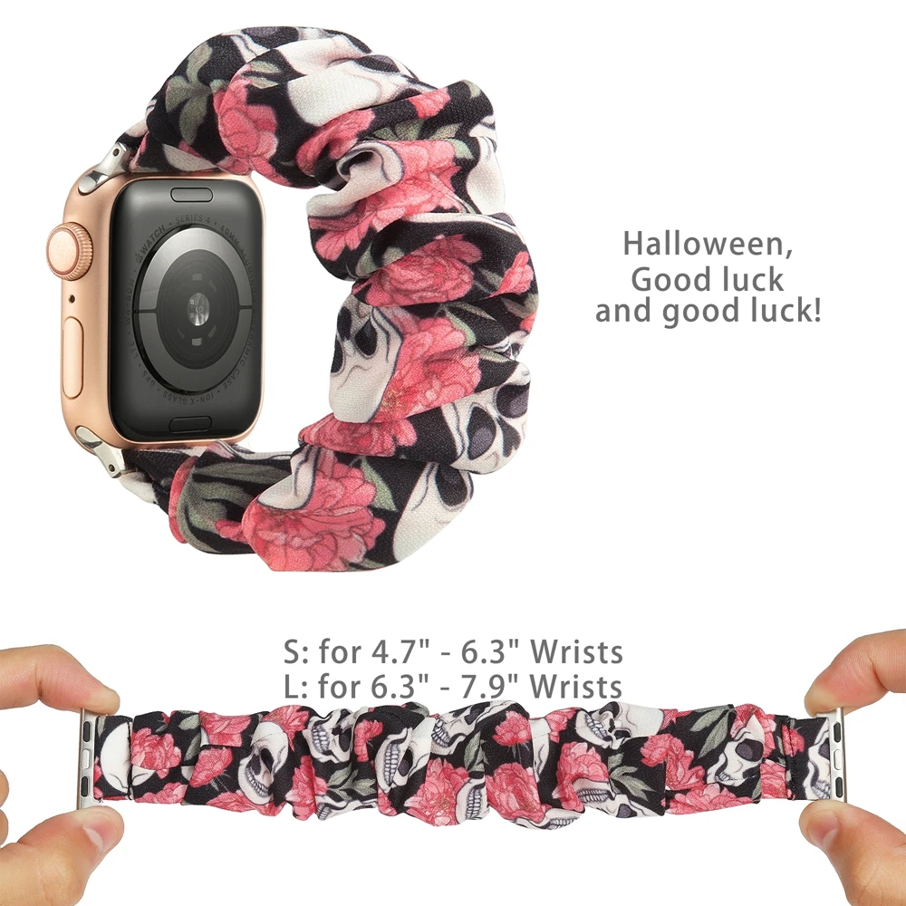 Ремешок тканевый эластичный для Apple Watch SE браслет женщин аксессуары iwatch series 6 5 4 3 2