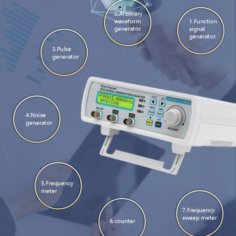 

NEW-20MHz DDS Dual-Channel Function Signal Generator Arbitrary Waveform Generator 200MSa/S 12Bits Frequency Meter