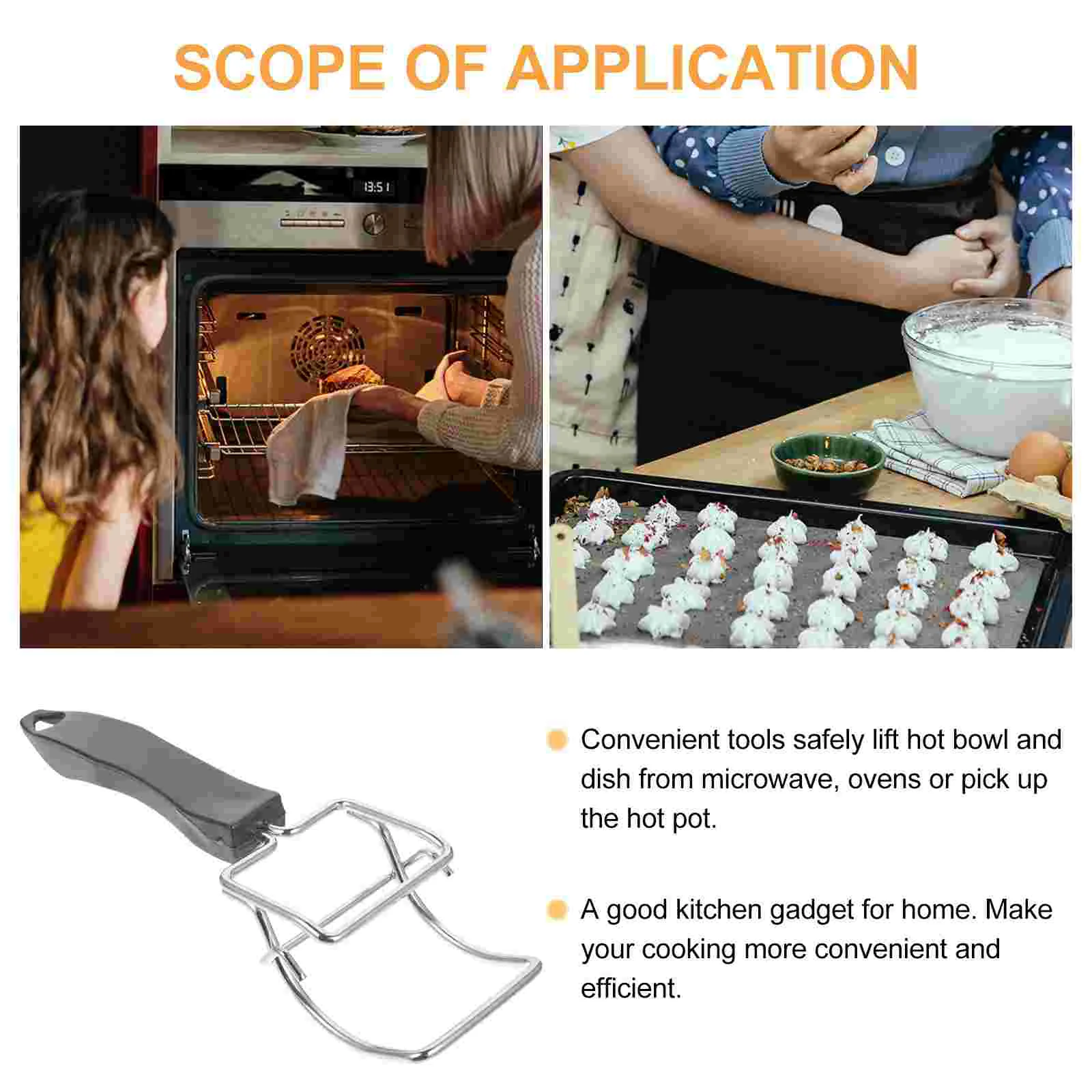 

2pcs Practical Bowl Clip Gripper Plate Clip Lifter Sturdy Dish Clamp Lifter