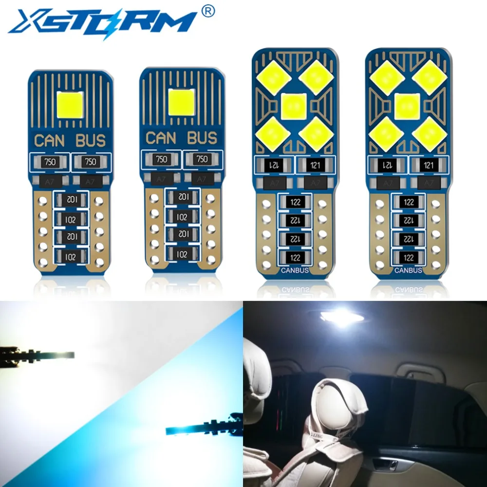 2 шт. T10 W5W Led Canbus WY5W лампа без ошибок 194 168 501 2825 автомобильные Внутренние огни клиновидная задняя сторона Авто Лампа 12 В 6000 К белый синий