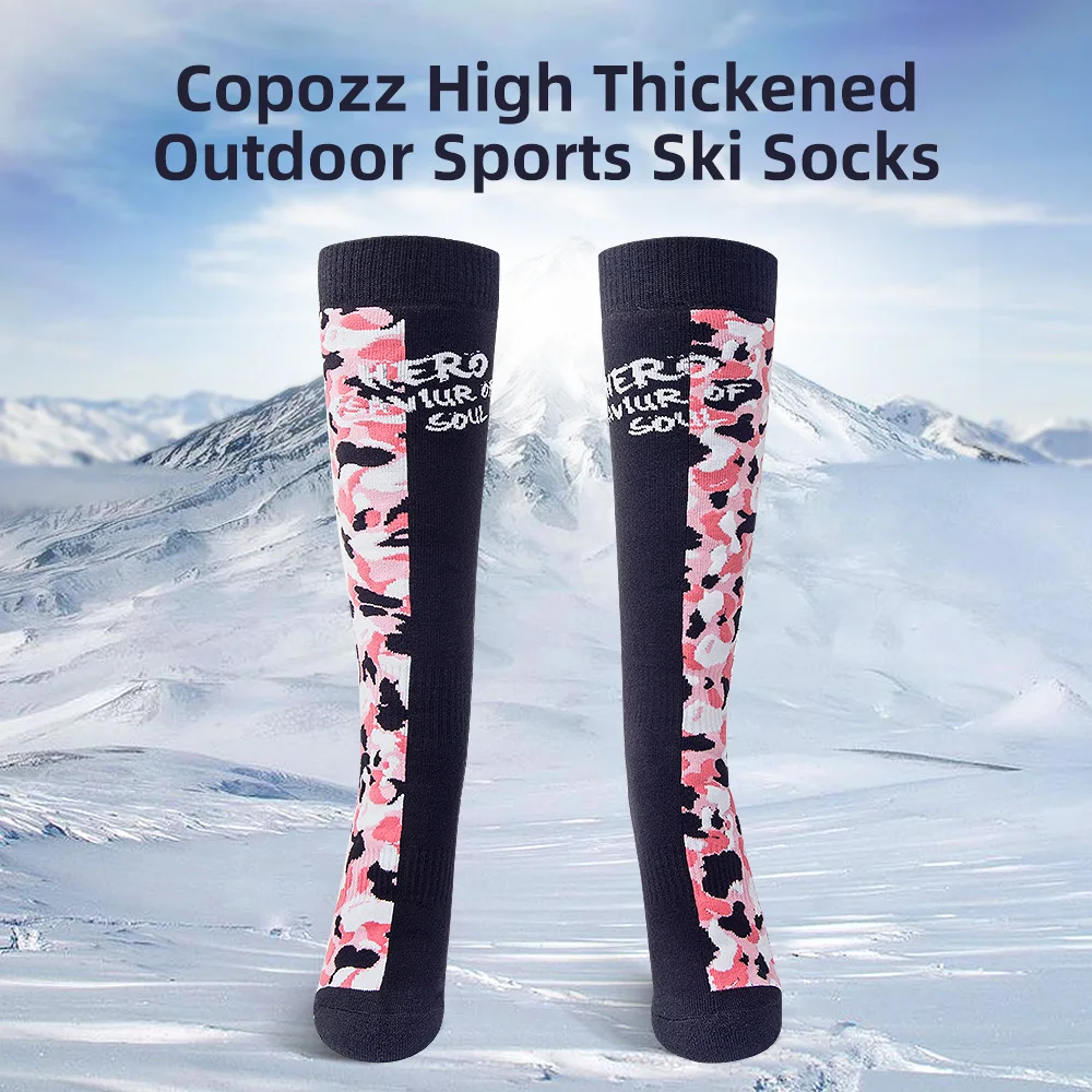 COPOZZ Thick Ski Socks Cotton Sports Snowboard Cycling Skiing Soccer Socks Men Women Child Absorption High Elastic Thermosocks