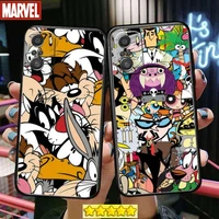 candy rabbit wolf dog cartoon phone case for xiaomi redmi note 10 9 9s 8 7 6 5 a pro s t black cover silicone back pre style