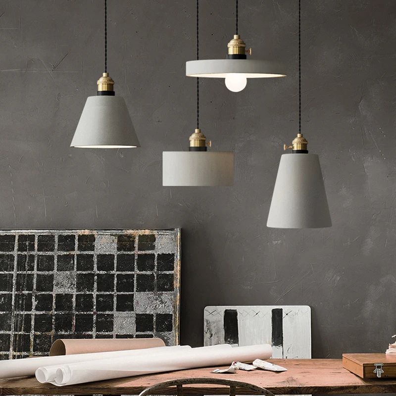 

Loft Cement Pendant Lights Retro Industrial Pendant Lamp for Bar Restaurant Cafe Decor Hang Lamp Modern LED Lighting Fixtures